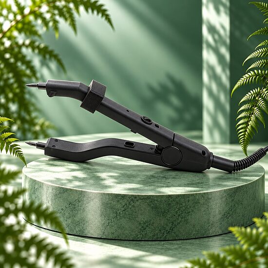 Apparatus for hair extensions with sharp ends.