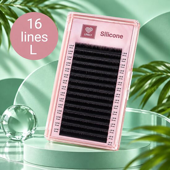 Skropstas "Silicone" LOVELY - 16 lines L (pink tray)