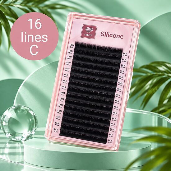 Skropstas "Silicone" LOVELY - 16 lines C (pink tray)