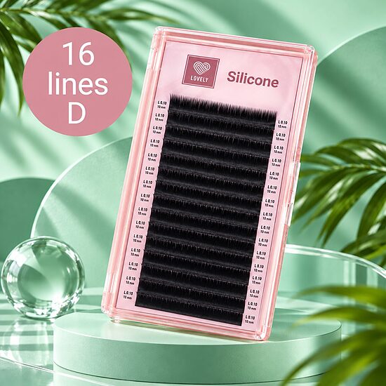 Skropstas "Silicone" LOVELY - 16 lines D (pink tray)