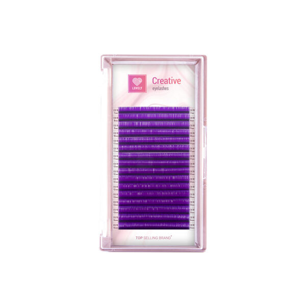 LOVELY Eyelash extensions "Purple"- 16 lines Mix (pink tray)