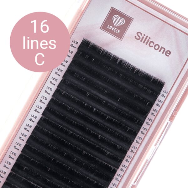 Skropstas "Silicone" LOVELY - 16 lines C (pink tray)